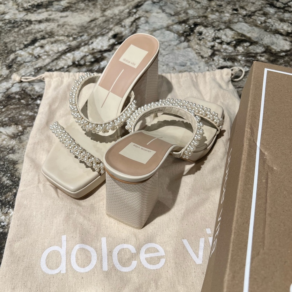 Dolce Vita Pearl heels - worn once for bridal brunch